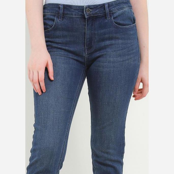Giordano Women's Hh Waist Jeans Wanita Biru