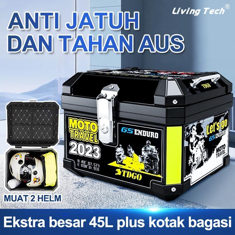 Sepeda Motor Top Box Bagasi 45L Top Box Sepeda Motor Tugas Berat Universal Aksesoris Motor