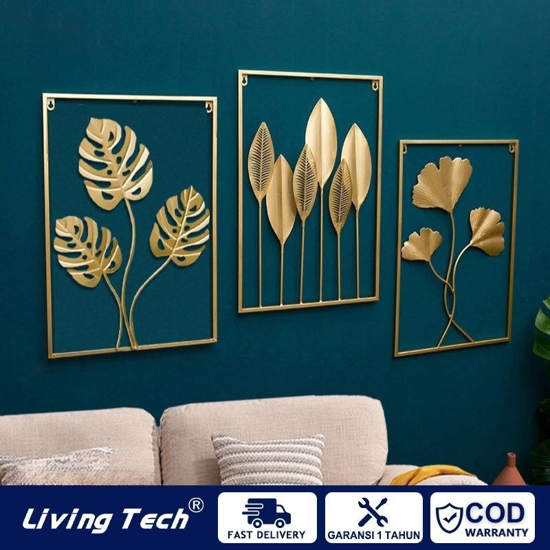 Ready StockDinding Besi Sofa Ruang Tamu Kreatif Modern Latar Belakang Dinding Hiasan Dinding Bunga