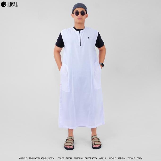 Rosal Rojulat Classic Jubah Rompi Gamis Rompi Pria Rompi Jubah Sholat Outer Sholat Rompi Shalat MS