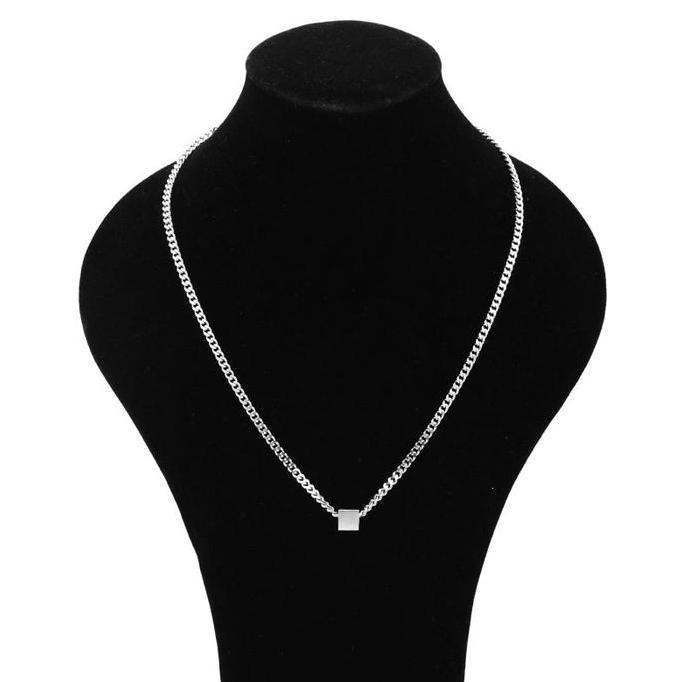 Kalung Titanium Pria Wanita Kalung Rantai Bandul Nine BTS PM