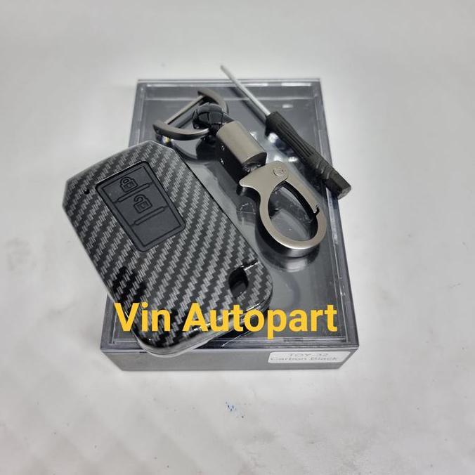 COVER REMOTE KUNCI MOBIL CARBON ALL NEW YARIS READY