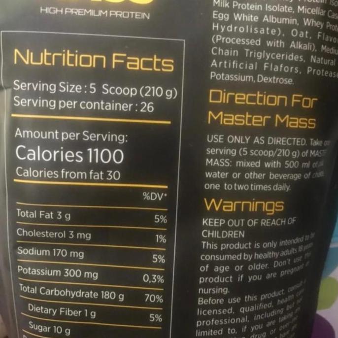 Erganzen- Master Mass Vectorlabs 2 Lb Susu Gym Fitness Penambah Berat Badan