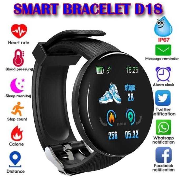 HOT PRODUCT Smartwatch D18 Jam Tangan Smartband D18 Waterproof Smart watch