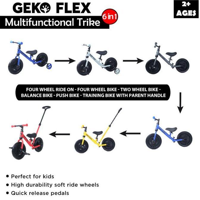 Promo Geko Flex 6In1 Balance Bike - Sepeda Balance Bike Keseimbangan Anak Push Bike Cod
