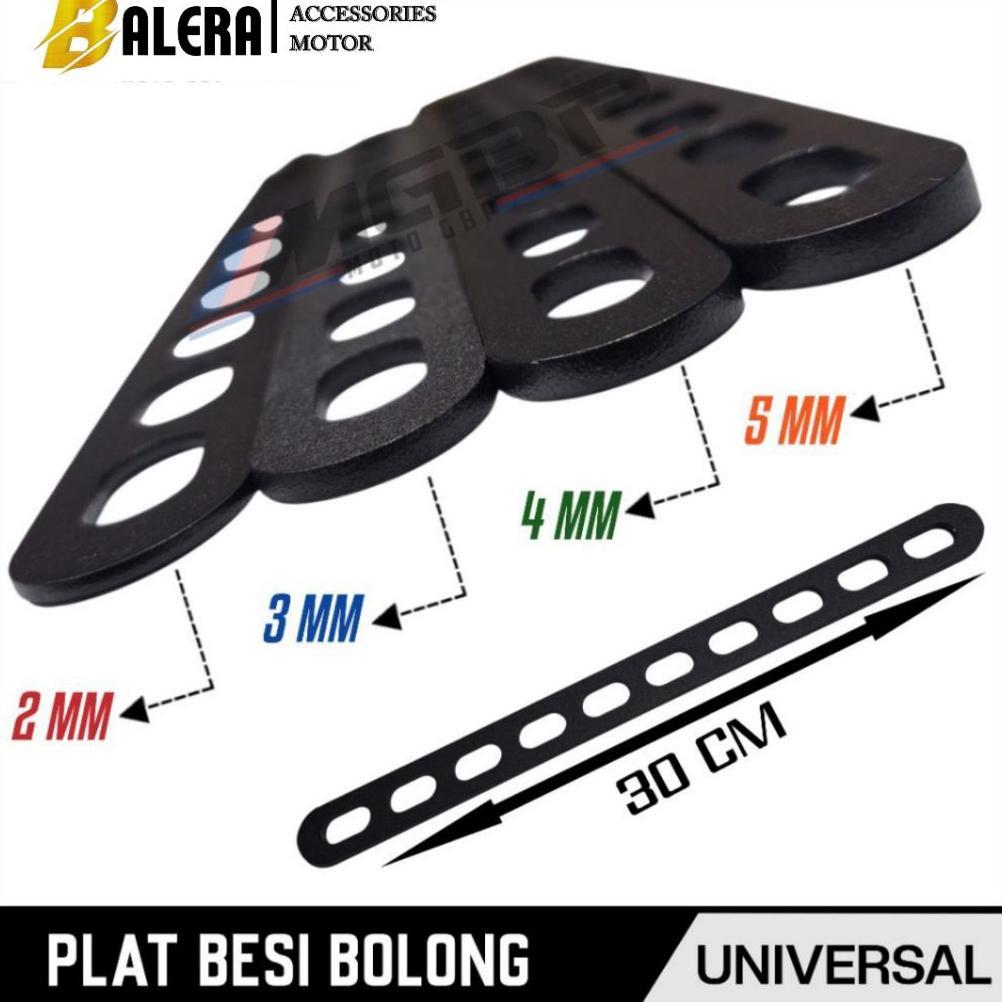 Breket plat Tebal 5M plat lubang Gantungan knalpot Bracket lampu Breket plat bolong besi tebal 5mm