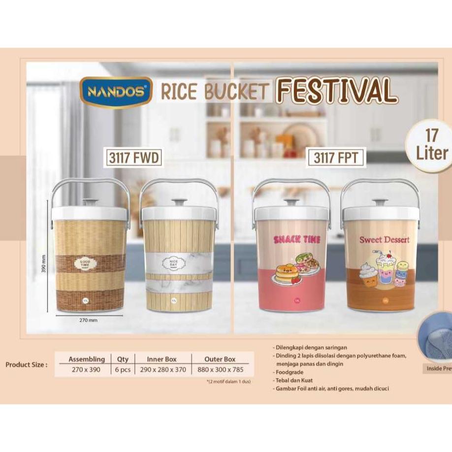 Termos Nasi Naiba Rice Bucket Tempat Nasi Termos Rice Bucket