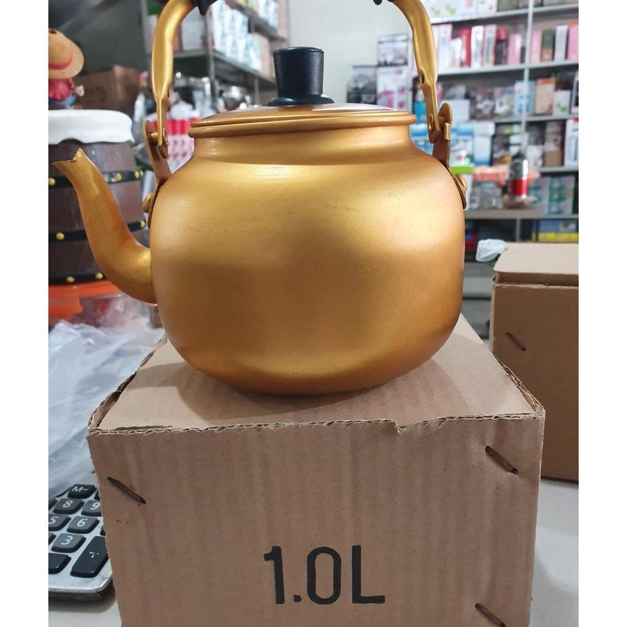 Teko Arab 1 Liter / Teko Kuning Jadul / Teko Arab / Teko Air Zam Zam / Teko Emas Kuning 1L / Teko Al