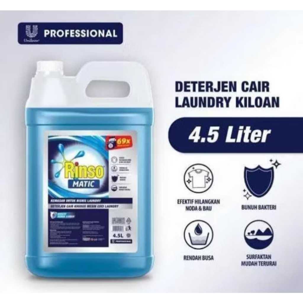 Detergent Cair 4.5 Liter Rinso Matic Profesional / Rinso Cair 5 Liter