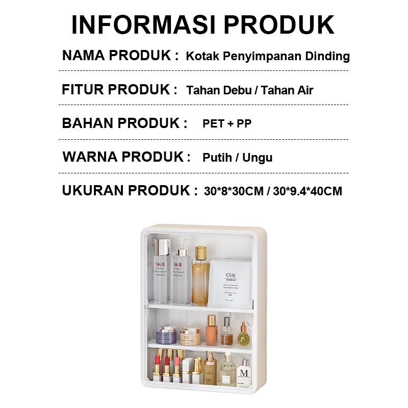 CodPerabotan Rafa Rak Kosmetik Lemari Kosmetik Lemari Dinding Gantung Penyimpanan Artefak Lemari Pen