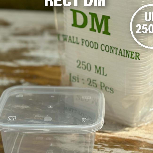 Thinwall Rectangle / Kotak Makan Plastik Box Mika Thinwall Wadah + Tutup Termurah  Isi 25Pcs Thinwal