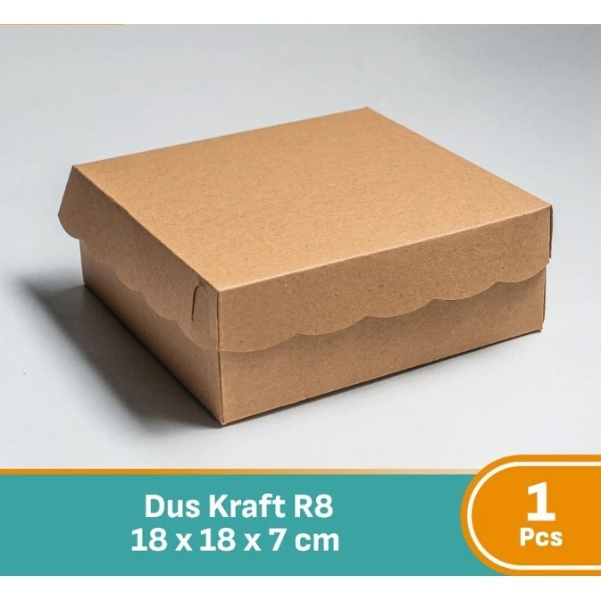 [1 Dus Isi 100 Pcs] Kotak Dus Kraft Coklat R8/ Kotak Dus Nasi Dus Kue / Kotak Dus Nasi Catering/ Kot