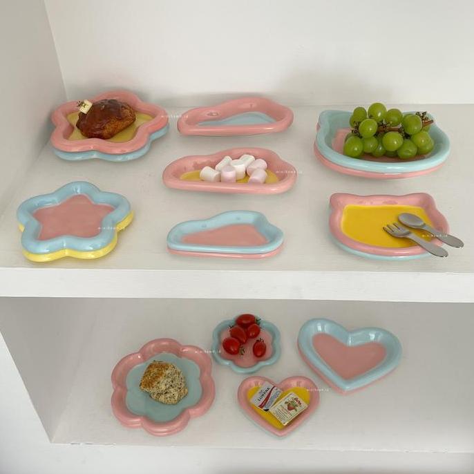 TERLARIS - [MINIHOME] BITNA Piring Korea Aesthetic Homecafe Minimalis Alas Makan Keramik Estetik Pol