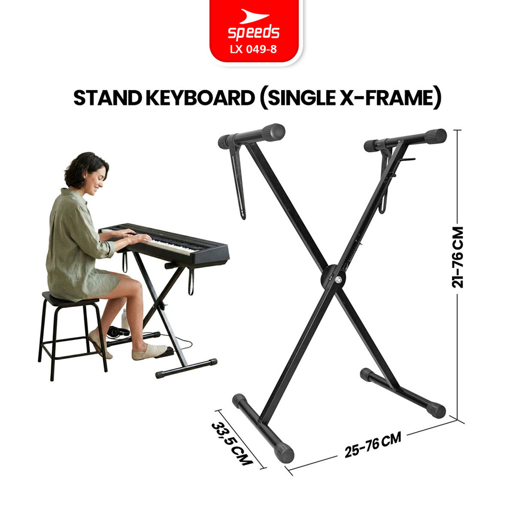 SPEEDS Stand Keyboard Double Lipat Portable Untuk Semua Piano Anak Anak 049-8