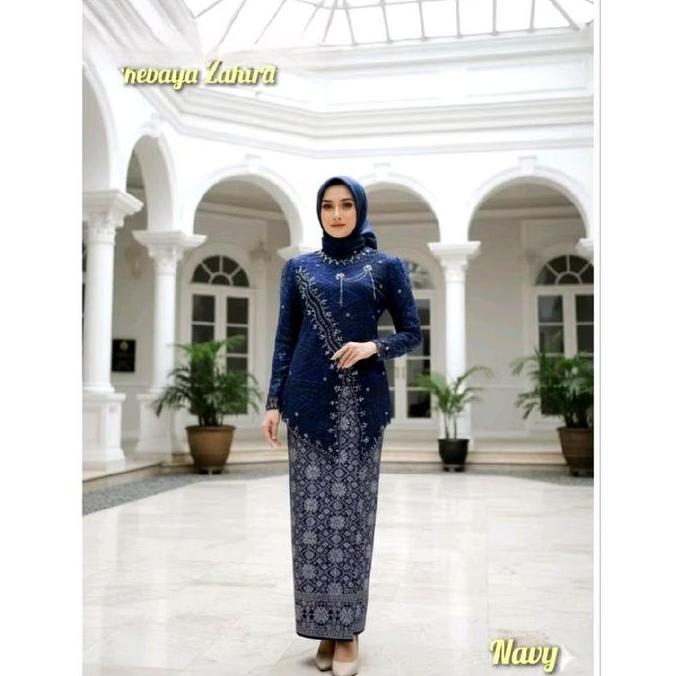 setelan kebaya tile payet zahira rok songket modern premium pesta lamaran wisuda nikahan modis outfi