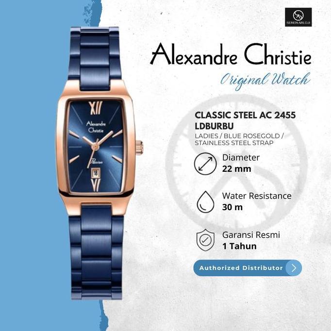 Jam Tangan Wanita Alexandre Christie AC 2455 Orinal - Blue Rosegold