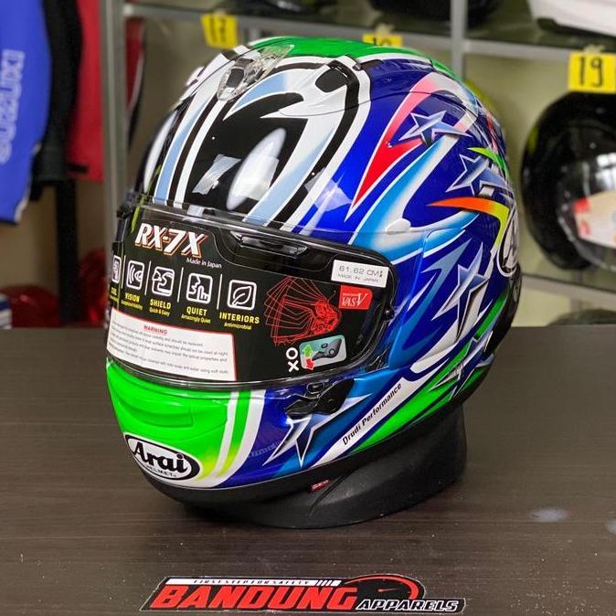 TERLARIS HELM ARAI RX7X NAKANO GREEN 04 FULL FACE RX-7X ARAI NAKANO GREEN 04 LIMITED EDITION