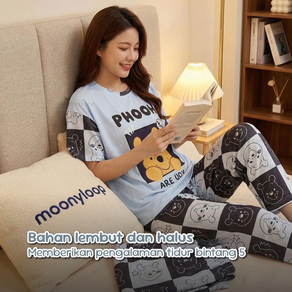 New Product 5Xl Set Baju Tidur Wanita Dewasa Oversize Piyama Kaos Celana Panjang & Pendek Setelan Ba