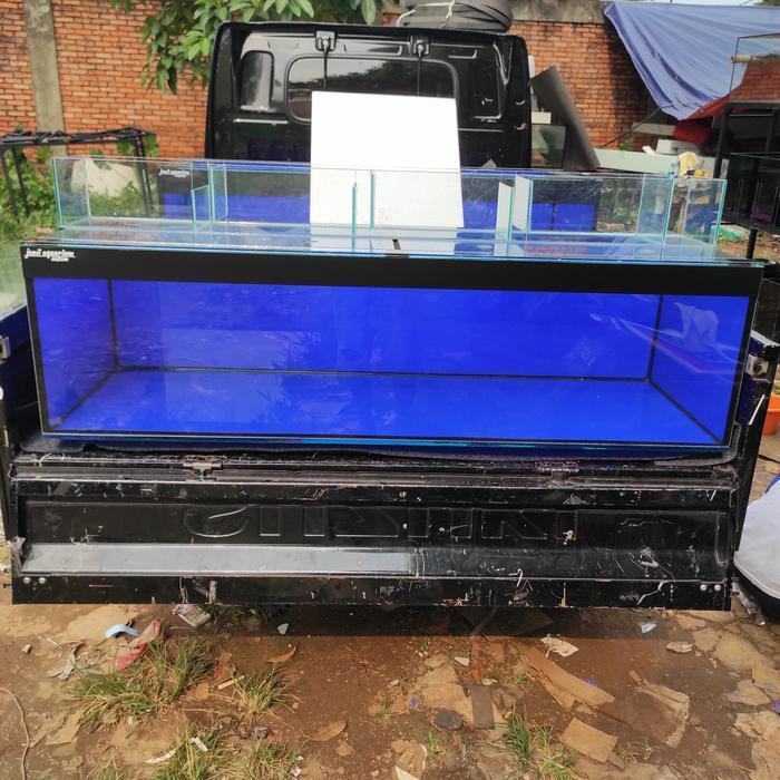 aquarium 150x60x50 10mm set filter kaca dan tutup