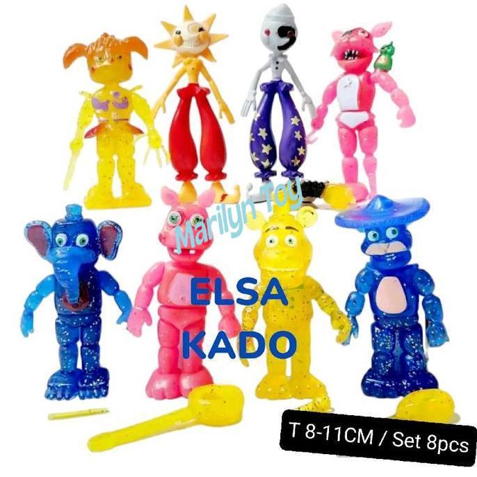Figure Five Night At Freddy Set Isi 6 Foxy Chica Mainan Topper Cake