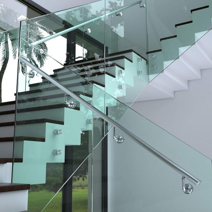 CRAINI Bracket Handrail Kaca Handrail Wall Bracket Aksesoris Railing Tangga Stainless Steel