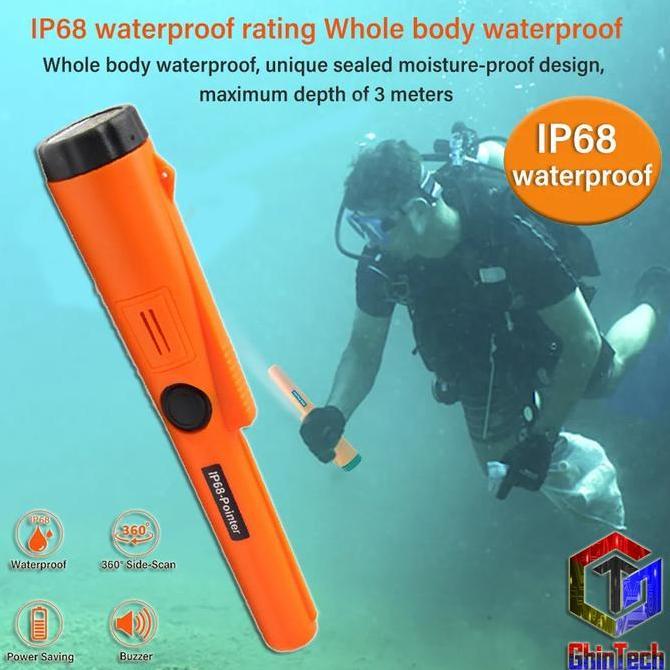 CRASOS Metal detector Bawah Air IP68 Detektor Logam Tahan Air Gp Pointer Anti Dalam Air IP 68 Pointe