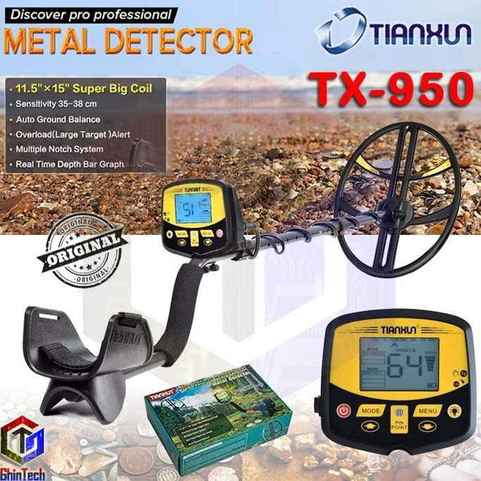 CRASOS TIANXUN TX950 Metal Detektor Logam Emas Gold Silver Besi Alumunium Pendeteksi Logam Dan Emas 