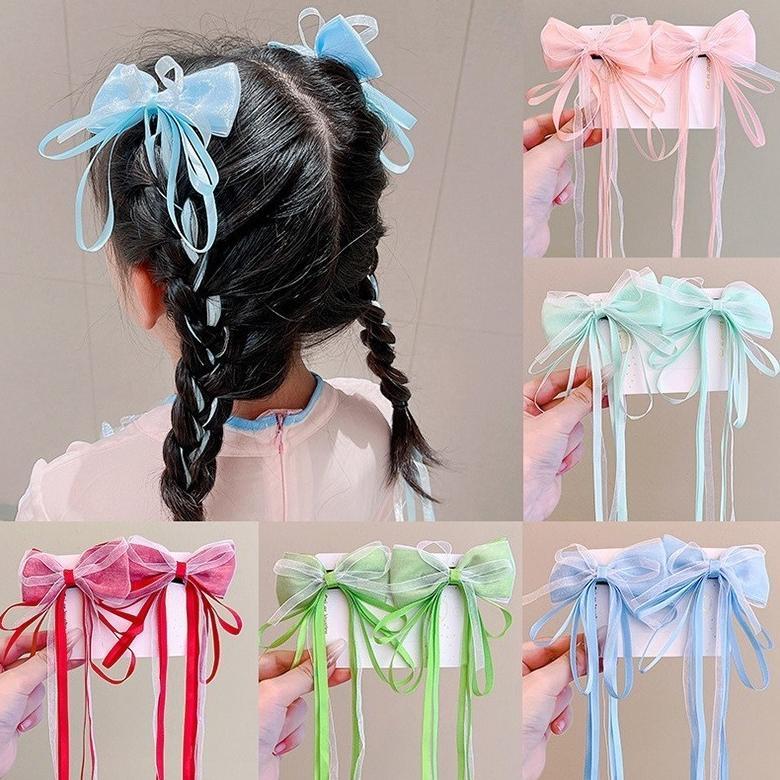 New Jepitan Anak Hair Clip Aksesoris Rambut Anak Cewek 2 Pc Pita Kepang