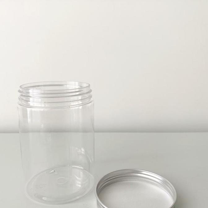Botol toples jar plastik 300 ml tutup aluminium LS