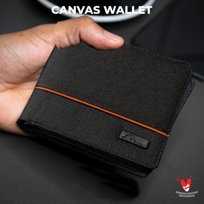 Dompet Pria Cowok Laki Laki Anak Muda Remaja Kain Canvas 2 Ruang Keren LC