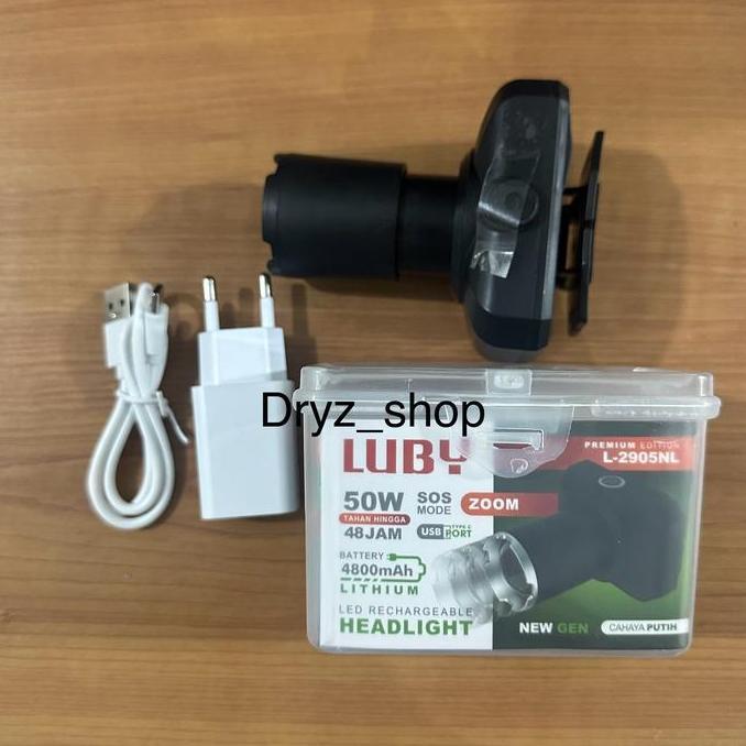 Leggero- Senter Kepala Luby Zoom Super Terang Luby 50W L-2905 / Head Lamp Luby L-2905 50W Cahaya Put
