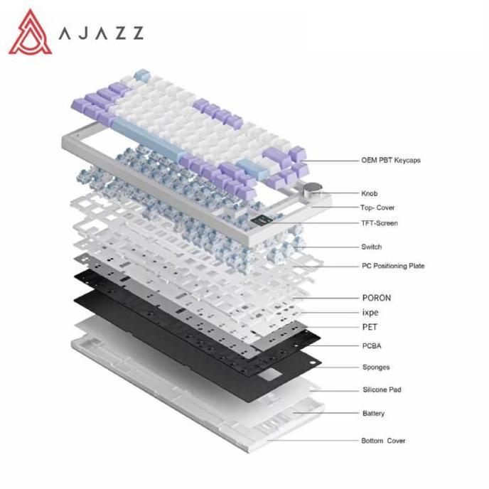 Giocare- Ajazz Ak820 Gts Pro 75 Triple Connection Mechanical Gaming Keyboard