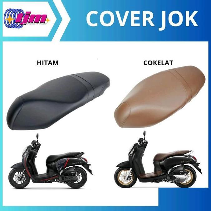 Cover Jok Kulit Jok Motor Scoopy New 2020/2024 Sarung Jok Motor Motorcycle Terbaru