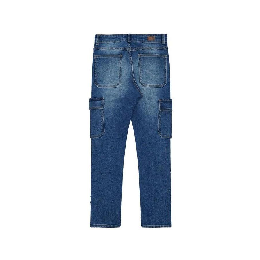 3Second Men's Long Cargo Denim Pants Slim Fit Ascent -030325