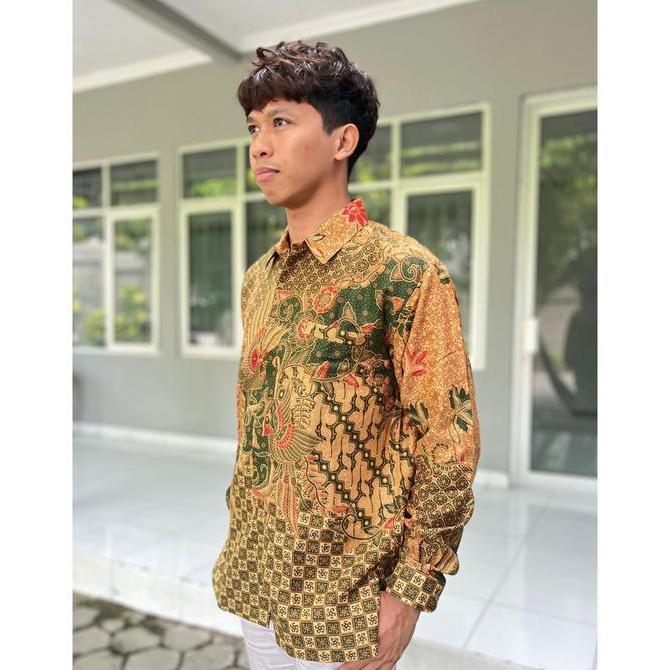 MARGARIA BATIK - Kemeja Batik Pria Lengan Panjang Bahan Dobby - Kemeja Banara