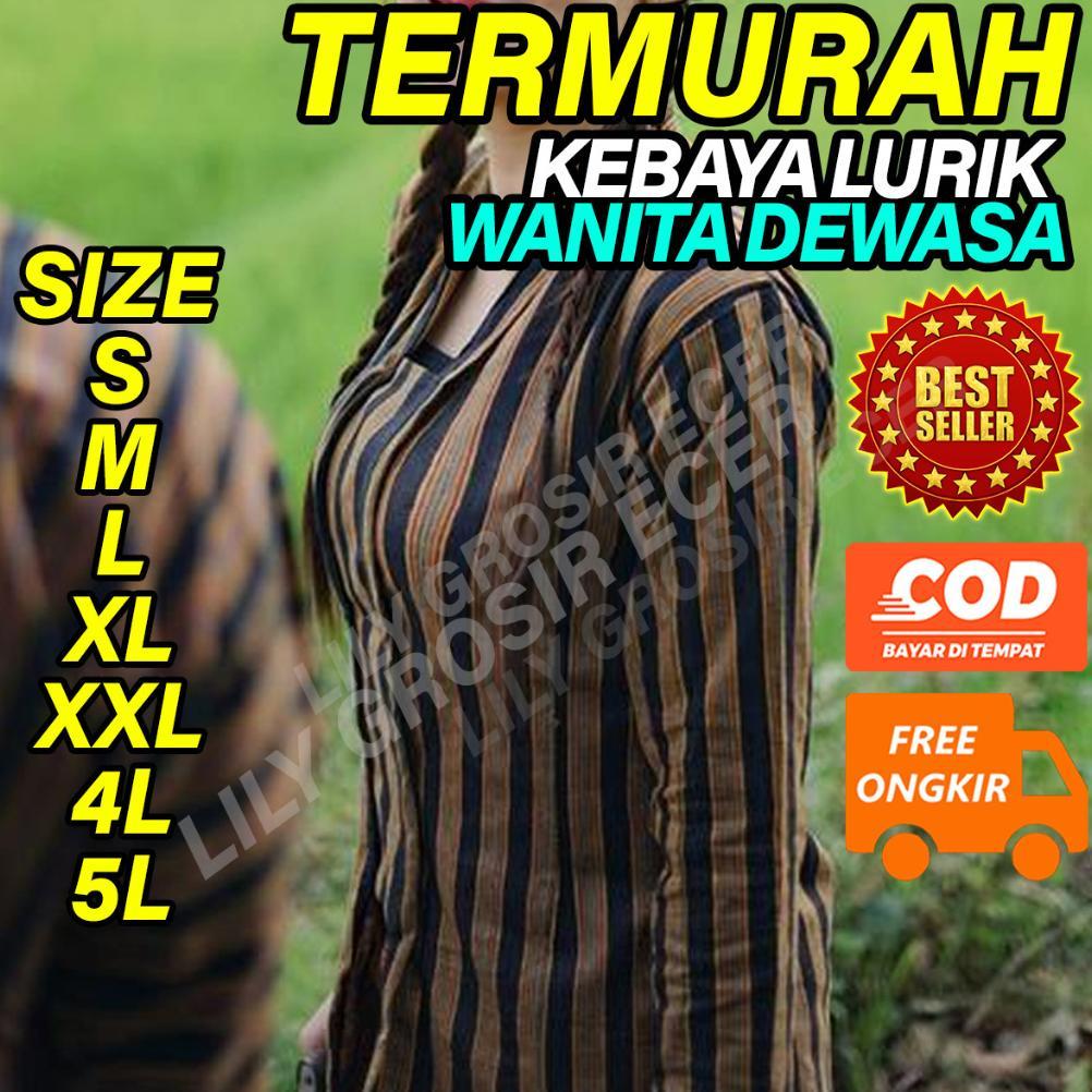 Harga Miring Kebaya Lurik Wanita Model Kutubaru Baju Adat Jawa Surjan Lurik Jogja Solo | Bahan Tenun