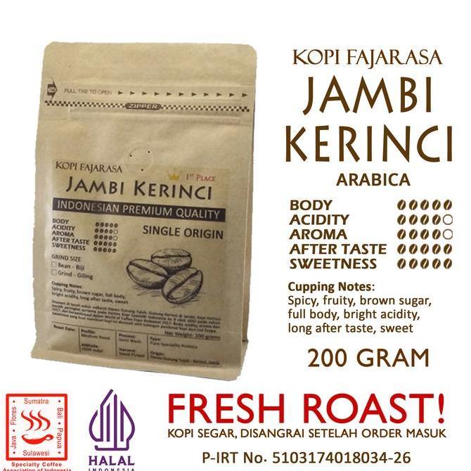 Kopi Fajarasa Jambi Kerinci Biji Kopi Arabica 200 gram