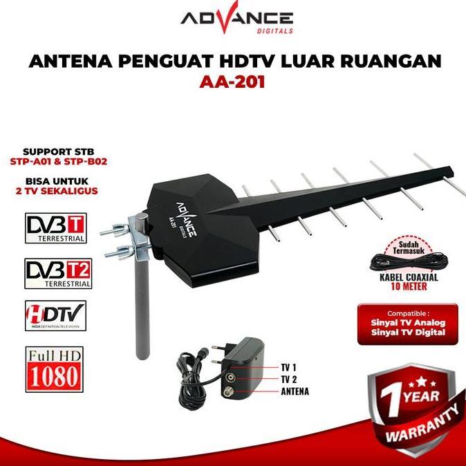 EVAJAYAMANDIRI - ADVANCE AA-201 ANTENA OUTDOOR DIGITAL ANALOG UHF DVD-T2 BISA UNTUK STB DAN TV DENGA