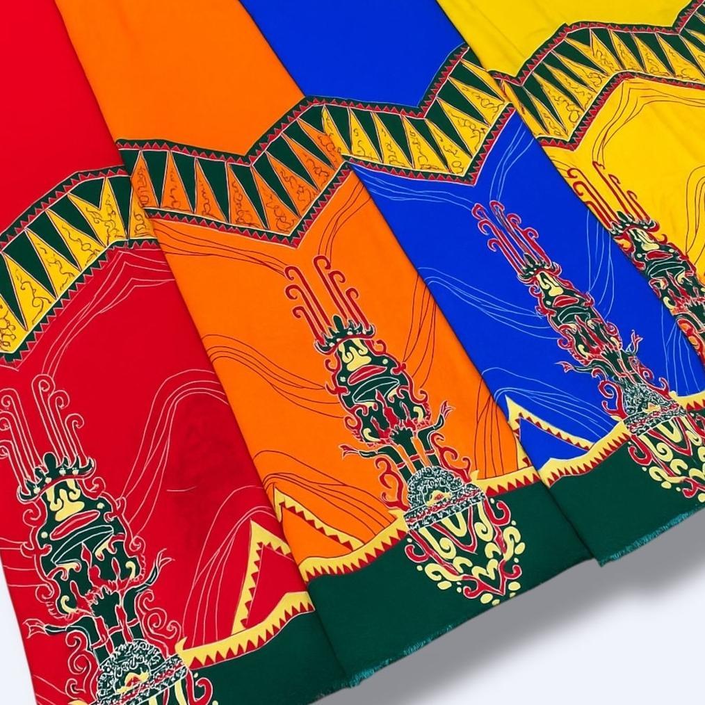 Promo  Kain Batik Motif Siger Lampung Bahan Sanwos Foil Dan Dobby Halus Meteran