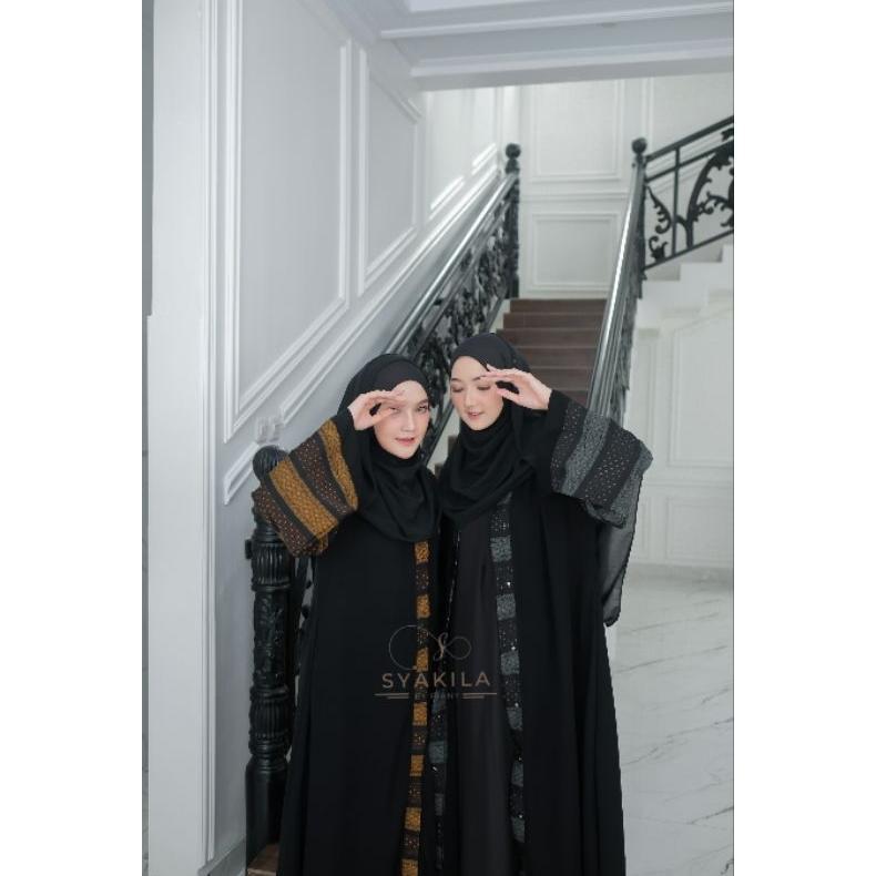 ORIGINAL MARWAH ABAYA // GAMIS ARAB HITAM JATBLACK PREMIUM // OUTER BUSUI MEWAH KEKINIAN