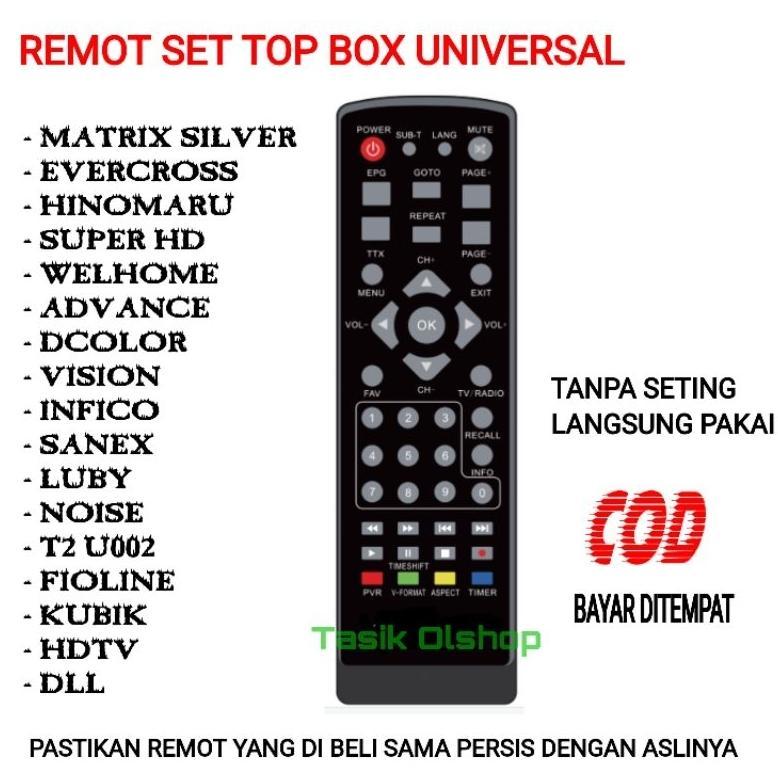 MANUELCOLLECTION REMOT DIGITAL SET TOP BOX T2 U002  LUBY ADVANCE INFICO VITARA FIOLINE FLECO GOLDSAT