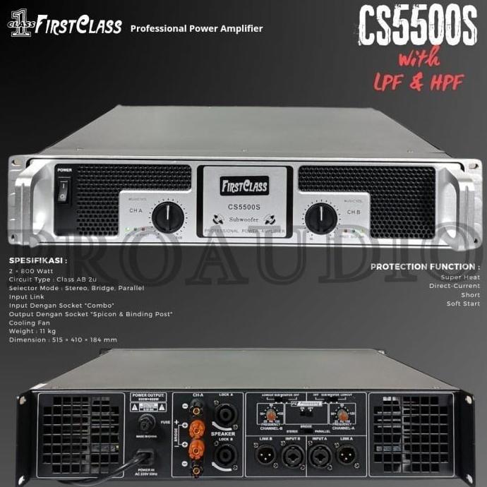 NEW POWER FRIST CLASS CS 5500 S ORIGINAL 2 CHANNEL CS 5500S / CS 5500 S / CS5500S AMPLIFIER FRISTCLA