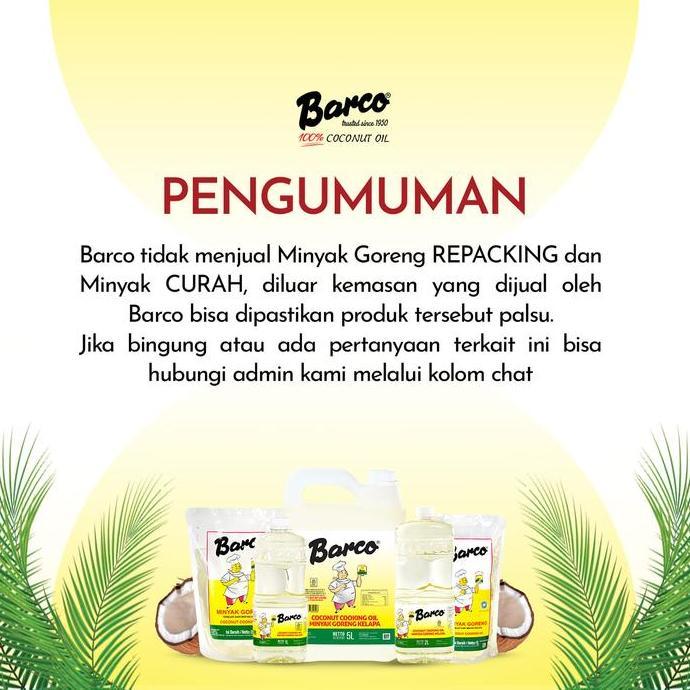 Promo Barco Minyak Goreng Kelapa Pouch 2 Ltr - Minyak Kelapa Murni - Oil