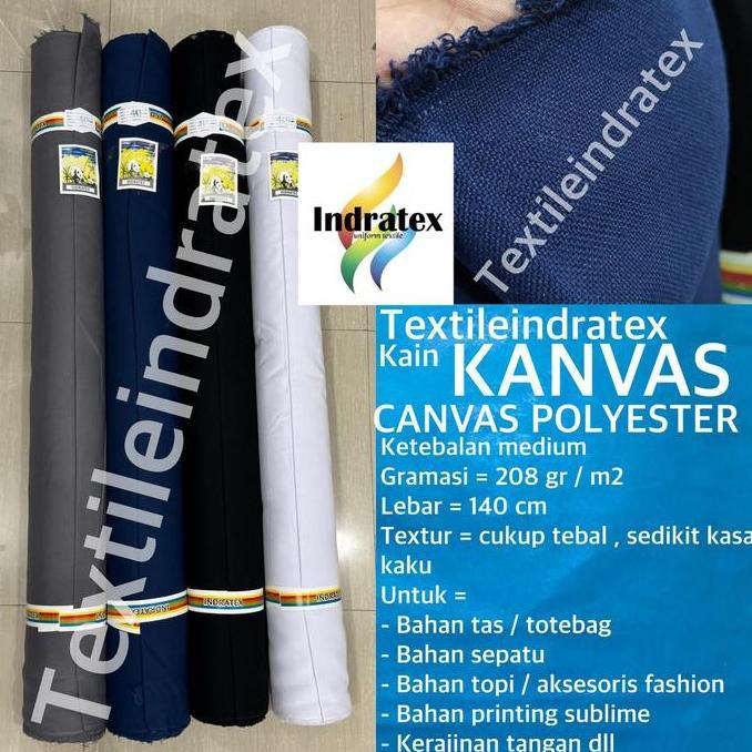 ( per 1 roll ) kain kanvas canvas polyester lebar 140 cm ketebalan medium bahan tas tote bag alas se