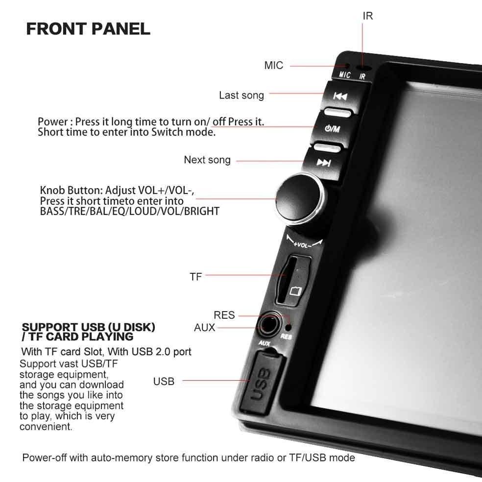 Pabokay Head Unit 2 DIN Car MP5 Player 7 Inch Kamera Belakang