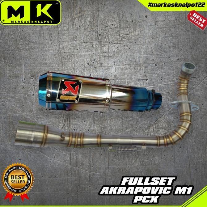 MM27 KNALPOT RACING AKRAPOVIC GP M1 HALFBLUE PCX NMAX AEROX XMAX LEXY Original