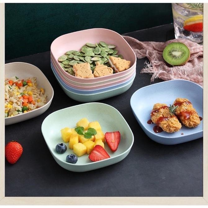 HILYAWN Piring Macaron Plastik Minimalis/ Piring Plastik Estetik Warna Makaron / Piring Plastik Warn