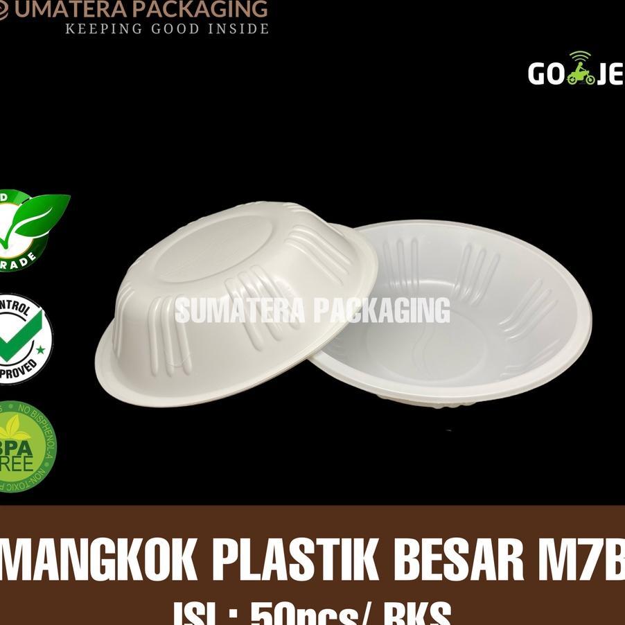 Mangkok Plastik M7B Bsm Ibc Mmp Grosir - Mangkok Plastik Putih M 7 B Besar Dalam Isi 50Pcs/Pack Seka