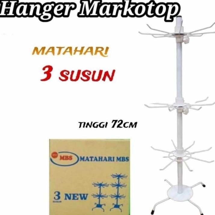 Rak Display Matahari Putar 3 Susun /Gantungan Masker (Batang Besar)