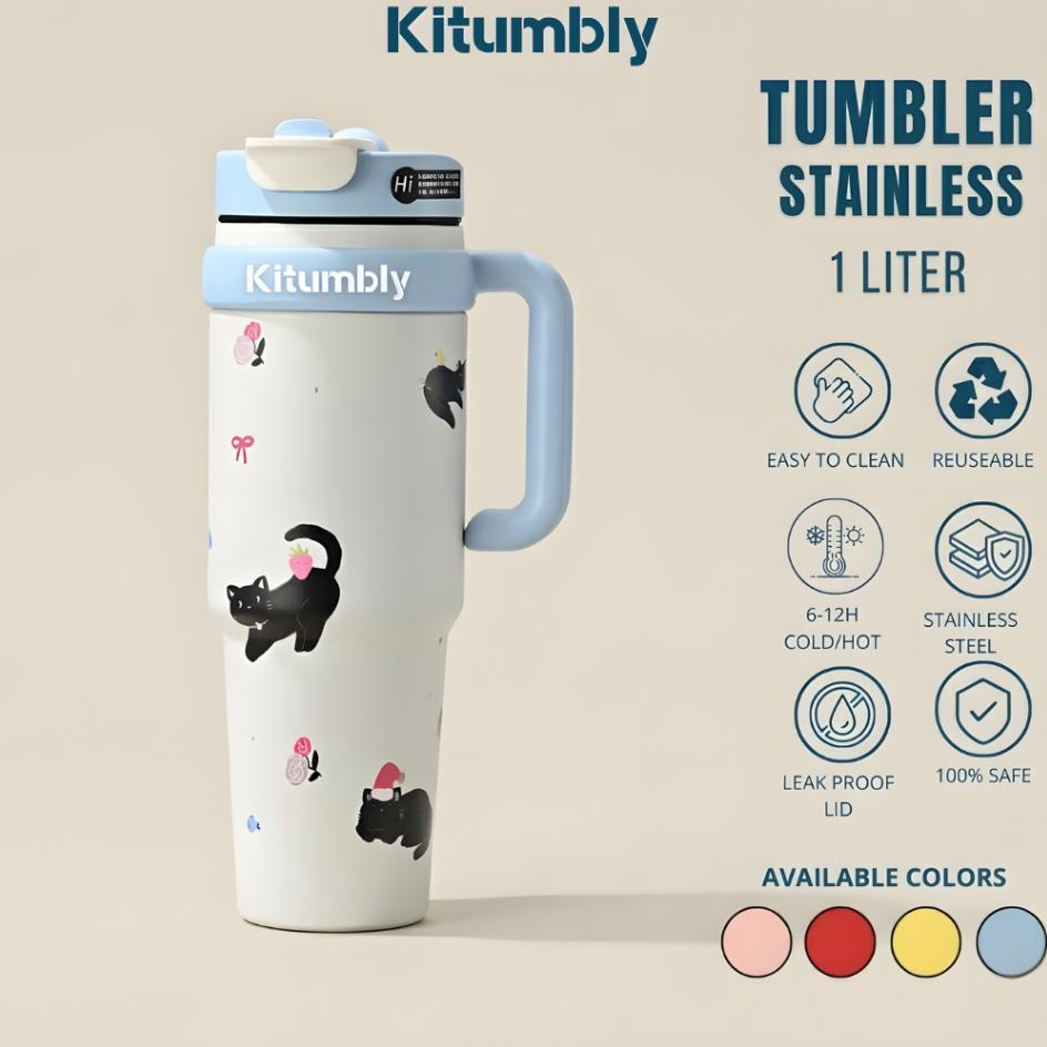 Kitumbly Tumbler Stainless 1 Liter (058) Termos Portable Panas Dingin